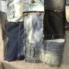 PFHQ осень мужской лоскутный джинсовый джинсовый тренас, изношенные траншеи, деконструкционная траншея авангарда с двойной грункой, ветховой косой, 21Z1042 240311