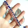 Tennis 50Pcs Womens Girls Mix Elastic Crystal Bracelets Zircon Wristband Colorf Bangle Children Birthday Party Gift Friendsh Dhgarden Dhiht