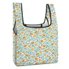 Sacs de courses personnalisés imprimés, sac esthétique pliable, fourre-tout imprimé Floral vert, décontracté, épicerie pour femmes, motif personnalisé