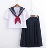 Uniforme da scolaretta bianca Classe giapponese Uniformi scolastiche da marinaio della marina Studenti Vestiti per ragazze Anime COS Sailor Navy Suit plus 240318