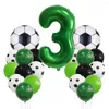 Décoration de fête 1 ensemble de ballons de football en forme de numéro, anti-fuite, couleur contrastée, Fans de Sport, arc d'anniversaire pour bébé, accessoire Po