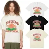 Meichao printemps/été nouveau Rhude lettre impression décontracté ample à manches courtes T-shirt pour hommes et femmes