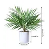 Dekorativa blommor falska palmväxter realistiskt utseende lätt att rengöra miljövänligt plast keramiskt tropiskt träd 40 cm