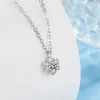 Pendants KOFSAC Fashion Shiny Zircon Flower Pendant Necklace For Women 925 Sterling Silver Necklaces Jewelry Girl Cute Birthday Present