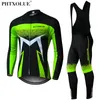 Phtxolue respirável de manga longa Conjunto de ciclismo de montanha Roupas de bicicleta de montanha Autumn Jerseys Roupas Maillot Ropa Ciclismo 240318