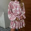 Vestidos casuais primavera novo produto moda feminina chinês retro botão manga tinta casual solto flip colarinho vestidos de mangas compridas