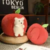 Poupées en peluche hérissons mignons en peluche avec des animaux en peluche sur des oreillers de pomme poupées de décoration de maison mignonnes et douces Q240322