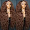 Glueless Kinky Curly Chocolate Brown 13x6 Hd Lace Front Human Hair Wig for Women Deep Curly 13x4 HD Lace Frontal Wigs Human Hair