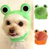 Hundkläder Justerbar husdjur Plush Frog Headgear Set för cosplay -fester Nyhet Po Props Fashion Accessory Holiday Födelsedag