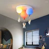 Tavan ışıkları nordic karikatür astronot çocuk odası dekor Led lambalar yaratıcı akrilik balon koridor kafe bar asma lamba