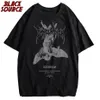 Harajuku Art Fallen Angel Mens T-shirt Summer Cool Unisex Hip Hop Funny Printed Tshirt Casual T Shirt Streetwear Tops 240315