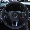 2024 Four Seasons Universal Car 37-38Cm Leather Embroidered Color Diamond-Studded Elastic Steering Wheel Cover