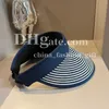 Sunscreen Hat Designer Stripe Hat Summer Empty Top Hats For Women Latter Headband Hat Beach Seaside Sun Prevent Hat Travel Hat