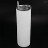 Tazze -30 Oz Bicchiere sottile in acciaio inossidabile a doppia parete sottile isolato con tazze con coperchio bianco paglia