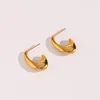 Stud Earrings 2024 18K Gold Plated Hollow Hook Shape Geometric Stainless Steel Waterproof Feamle For Women Girls Jewelry