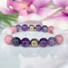 MG2064 8 MM lépidolite améthyste Rhodochrosite Quartz Rose Pyrite Bracelet mixte femmes Chakra Rose poignet Mala