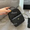 18cmデザイナーバックパック女性高級ハンドバッグキャビアジッパーコイン財布ショルダーバッグビンテージイブニングクラッチゴールドハードウェア