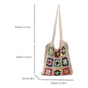 Evening Bags Women Flower Crochet Bag Bohemian Weave Aesthetics Soft Hollow Out Colorful Woven For Female Girls