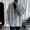 Cardigan Autumn and Winter New Trend Loose Knit Korean Version Casual Solid Color Sweater Trendy Men's Jacket