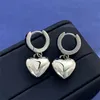 Classic plated silver designer earrings heart shaped earring metal highend minimalism hoop earings personalized daily versatile wholesale zl188 I4