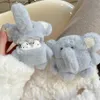 Accessoires pour écouteurs Hiver Fluffy Éléphant Poupée Jouets En Peluche Bluetooth Écouteur Boîte De Recharge Pour Airpods 1 2 3 Pro Doux Dessin Animé Capybara CoverY240322