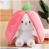 Stuffed Plush Animals 2024 Wholesale Stberry Rabbit Transformed Into Xiaoguo P Toy Carrot Pillow White Doll Drop Delivery Toys Gifts Otoco