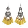 Pendientes colgantes LOVBEAFAS moda étnica bohemia gota larga para mujeres Brincos Longos borla Vintage Boho Bijoux