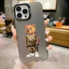 Trendy Bear Phone Case for iPhone 15 14 13 Pro 12 11 Pro Xs X XR Max Aurora Hard PC & TPU Cases Back Cover