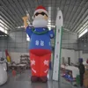 Drôle 8mh (26 pieds) avec des ventilateurs Ski de Santa Claus gonflables avec ballon de personnage pour la décoration