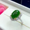 Cluster Rings KJJEAXCMY Fine Jewelry 925 Sterling Silver Inlaid Natural Jasper Ring Luxury Girl's Support Test