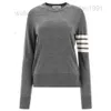 Tom Luxury Pull tricoté pour femme Gris 40