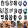 50 pezzi all'ingrosso impermeabile adesivo tatuaggio temporaneo tigre leone lupo foresta uomo grande fiore sexy donne body arm art tatuaggi finti 240311