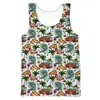 Мужские майки вершины HX Fashion Hawaii Polynesia Leaves Printed Vest 3d Casual Beach Смешная уличная одежда