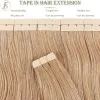 Extensões tess extensão de cabelo natural 2.5 g/pc fita em extensões de cabelo cabelo humano trama adesiva pele lados duplos sem emenda invisível loira