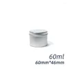 Storage Bottles 60ml Aluminum Tins Empty Flower Tea Pots Tin Metal Box Cosmetic Cream Jars 60g Silver Accessory Packaging Candle Containers