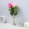 Vasen Desktop-Buchvase aus transparentem Acryl für Wasserpflanzen, Blumen, Heimbüro, Dekoration, Geschenkliebhaber
