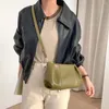 Cordão feminino ruched bolsa de ombro couro do plutônio plissado crossbody cor sólida simples axilas senhoras lazer bolsa