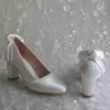 Scarpe eleganti Wedopus Tacchi larghi personalizzati Décolleté da donna Punta rotonda Goccia da sposa da sposa