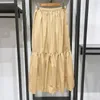女性のブラウスサマーのブラウスファッションスラッシュネックスリムトップ /ウエスト膝ハイスイングプリーツスカート