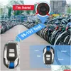 Fietsverlichting USB oplaadbaar Draadloos antidiefstalalarm met afstandsbediening Slim achterlicht 110Db Remtrillingsdetectie Drop Lever Otrnb