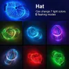 Recién llegado, gorra de béisbol brillante para vacaciones, suministros de iluminación, accesorios fluorescentes para fiestas, sombrero con luces parpadeantes luminosas