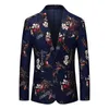 Chaqueta de traje con estampado de manga larga y un solo pecho para hombre, abrigo de vestir para hombre, chaqueta de negocios para boda, Masculino M-5XL 6XL 240318