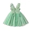 Robes fille enfant en bas âge bébé filles Tutu robe maille Tulle sans manches robe d'été princesse ailes de papillon fée