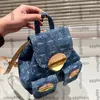 Designer pour femmes Duma bb mini denim bleu vieux sac à dos de sac à dos de sangle réglable sac à main de grande capacité