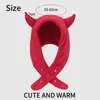 Japón Yabi y2K Devil Horn Sombrero de invierno con orejeras Mujeres Otoño Invierno Capucha Cálido Ante Protección para los oídos Conjunto Gorro para la cabeza Gorros 240306