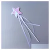 Supplência de brinquedos de Natal Princesa Fairy Wand Ribbon lantejas estrelas elf baton angel stick stick halloween festas de festa decorações 13 dhxfa