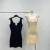 レディースドレスファッションブランドバックレスノースリーブエラスティックスリムフィットニットミニドレス