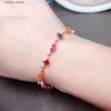 Bedelarmbanden FS Natuurlijke Kleur Saffier S925 Sterling Zilver Luxe Fancy Fijne Mode Charme Bruiloften Dames Cadeau Sieraden MeiBaPJ L240322