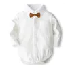 Ensembles de vêtements 0-24m Baby Boys Gentleman Tenues de chemise à manches longues Régère à nœud papillon Pantalon Pantal