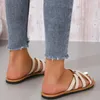 Slippers Women's Summer Beach الأحذية غير الرسمية السيدات سوار الكعب مسطح 2024 شرائح الإناث الرومانية الداخلية 1